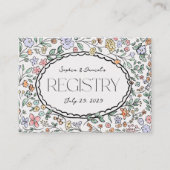 Kleurrijke Botanische Vrijgezellenfeest Registry K Informatiekaartje (Voorkant)