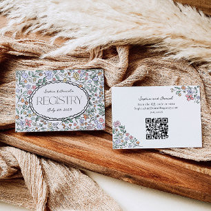 Kleurrijke Botanische Vrijgezellenfeest Registry K Informatiekaartje