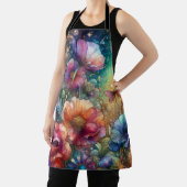 Kleurrijke  Botanische Waterverf Bloemen Schort (Insitu)