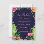 Kleurrijke botanische woestijn Romantisch Mexicaan Save The Date (Voorkant)