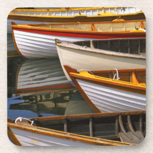Kleurrijke boten bij het Wooden Boat Center Bier Onderzetter