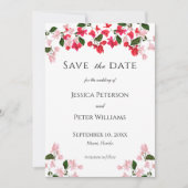 Kleurrijke Bougainvillea Save the Date Kaart (Voorkant)