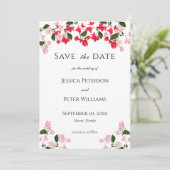 Kleurrijke Bougainvillea Save the Date Kaart (Staand voorkant)