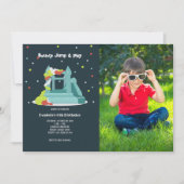 Kleurrijke Bounce Verjaardagsfeestfoto Kaart (Voorkant)