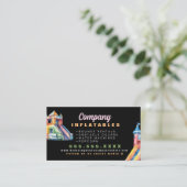 Kleurrijke Bouncy House Party Waterverf Visitekaartje (Staand voorkant)