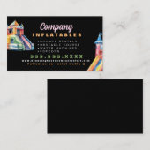 Kleurrijke Bouncy House Party Waterverf Visitekaartje (Voorkant / Achterkant)