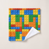 Kleurrijke bouwstenen bad handdoek (Wasdoekje)