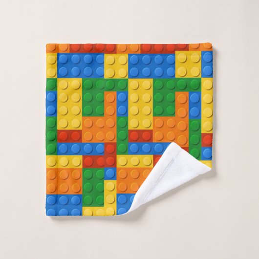 Kleurrijke bouwstenen bad handdoek (Wasdoekje)