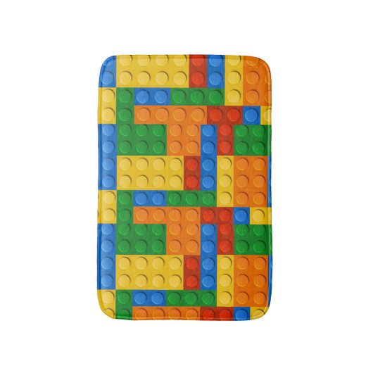 Kleurrijke bouwstenen badmat (Voorkant Verticaal)