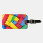 Kleurrijke bouwstenen bagagelabel (Voorkant horizontaal)