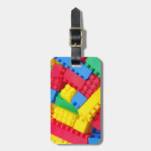 Kleurrijke bouwstenen bagagelabel (Voorkant verticaal)