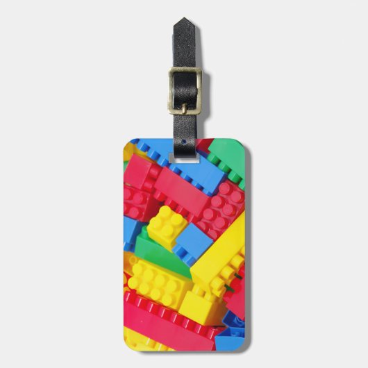 Kleurrijke bouwstenen bagagelabel (Voorkant verticaal)