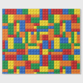 Kleurrijke bouwstenen blokken | Aangepast Cadeaupapier (Vlak)