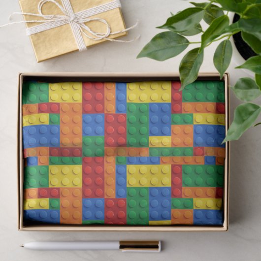 Kleurrijke bouwstenen blokken | Aangepast Tissuepapier (Geschenk)