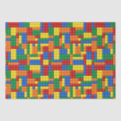 Kleurrijke bouwstenen blokken | Aangepast Tissuepapier (Voorkant)