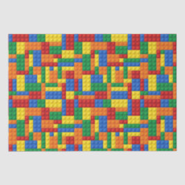 Kleurrijke bouwstenen blokken | Aangepast Tissuepapier