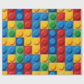 Kleurrijke bouwstenen cadeaupapier (Vlak)
