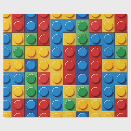 Kleurrijke bouwstenen cadeaupapier (Vlak)