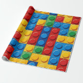 Kleurrijke bouwstenen cadeaupapier (Uitgerold)