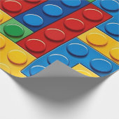 Kleurrijke bouwstenen cadeaupapier (Hoek)