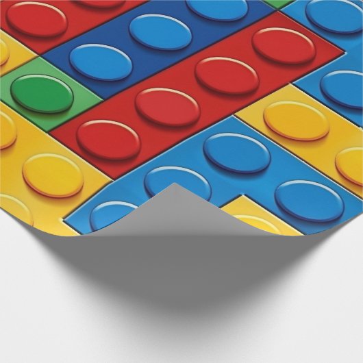 Kleurrijke bouwstenen cadeaupapier (Hoek)