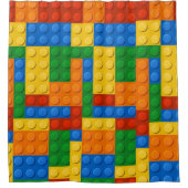 Kleurrijke bouwstenen douchegordijn (Voorkant)