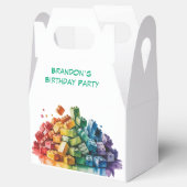 Kleurrijke bouwstenen Explosie Verjaardagsfeest Bedankdoosjes (Geopend)