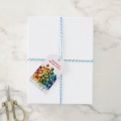 Kleurrijke bouwstenen Explosie Verjaardagsfeest Cadeaulabel (Met Touw)