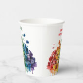 Kleurrijke bouwstenen Explosie Verjaardagsfeest Papieren Bekers (Rechts)