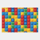 Kleurrijke bouwstenen inpakpapier vel (Voorkant 3)
