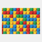 Kleurrijke bouwstenen inpakpapier vel (Voorkant 2)