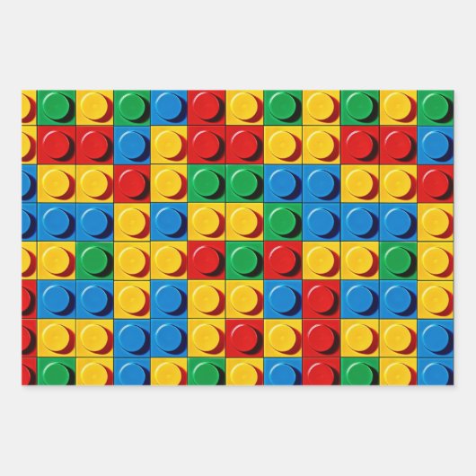 Kleurrijke bouwstenen inpakpapier vel (Voorkant 2)