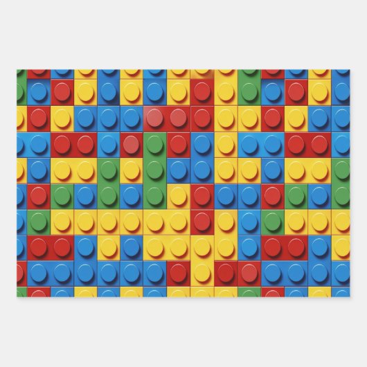 Kleurrijke bouwstenen inpakpapier vel (Voorkant)