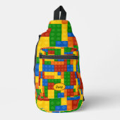 Kleurrijke bouwstenen Kinder gepersonaliseerde Sling Bag (Voorkant)