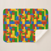 Kleurrijke bouwstenen Kinderen Sherpa Deken (Voorkant (horizontaal))