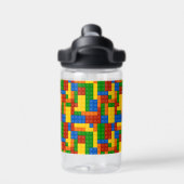Kleurrijke bouwstenen Kinderen Waterfles (Achterkant)