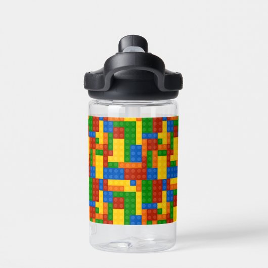 Kleurrijke bouwstenen Kinderen Waterfles (Achterkant)