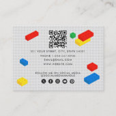 Kleurrijke bouwstenen Kinderopvang QR Code Visitekaartje (Achterkant)