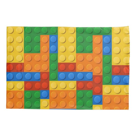 Kleurrijke bouwstenen kussensloop (Achterkant)