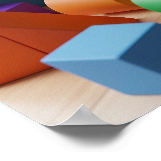 Kleurrijke bouwstenen poster (Hoek)