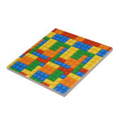 Kleurrijke bouwstenen tegeltje (Zijkant)