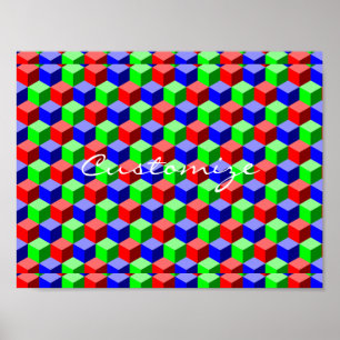 Kleurrijke bouwstenen Thunder_Cove 3-D Poster