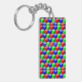 Kleurrijke bouwstenen Thunder_Cove 3-D Sleutelhanger (Voorkant Links)