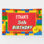 Kleurrijke Bouwstenen Verjaardag Achtergrond Banne Spandoek (Horizontaal)