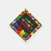 Kleurrijke Bouwstenen Verjaardag Jongen Papier Ser Servet (Hoek)