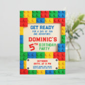 Kleurrijke bouwstenen Verjaardag voor kinderen Kaart (Staand voorkant)