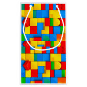 Kleurrijke bouwstenen verjaardagscadeau tas klein cadeauzakje (Achterkant)