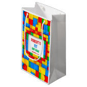 Kleurrijke bouwstenen verjaardagscadeau tas klein cadeauzakje (Voorkant Gekanteld)