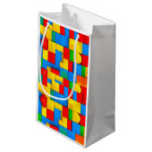 Kleurrijke bouwstenen verjaardagscadeau tas klein cadeauzakje (Achterkant Gekanteld)