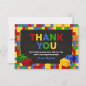 Kleurrijke bouwstenen Verjaardagsjongen Bedankkaart (Voorkant)